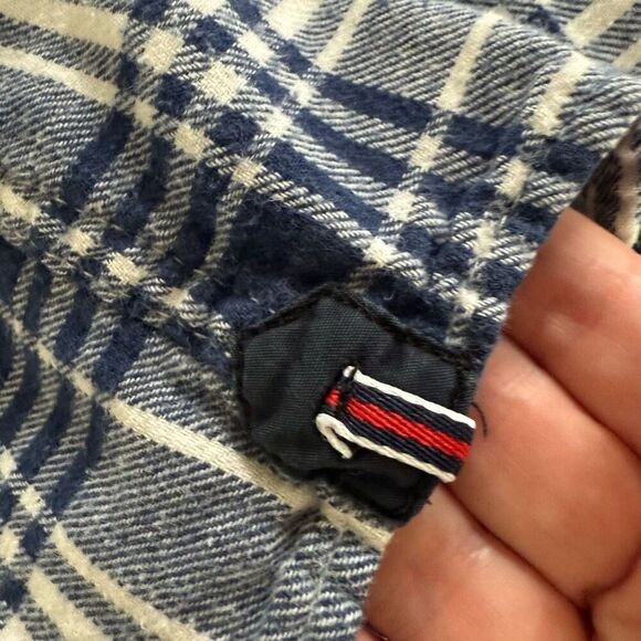 Denim & Flower Blue Plaid Flannel Button Up Shirt Slim Fit M - Picture 7 of 8